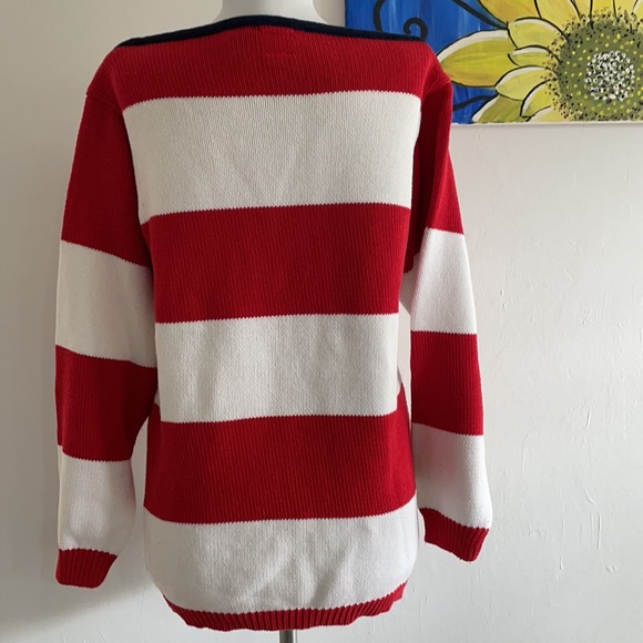 Tommy Hilfiger 100% cotton-knit boat neck sweater-vintage - Picture 4 of 5